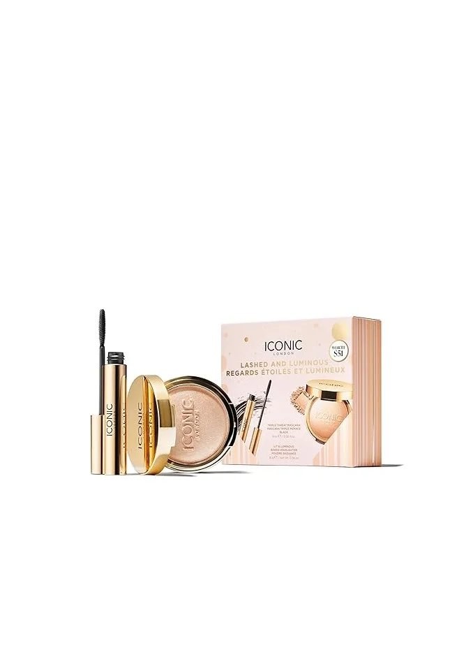 ايكونيك لندن Makeup Set for Natural Glow and Radiant Highlight, Perfect for Stocking Stuffers, Travel-Friendly, Cruelty