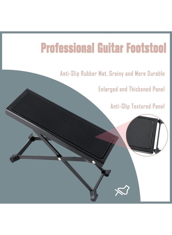 EastRock Guitar Footstool, Adjustable Metal Guitar Footrest with Anti-Slip Rubber Pad, Foldable Guitar Foot Stand for Classical/Acoustic/Electric Guitar - Image 2
