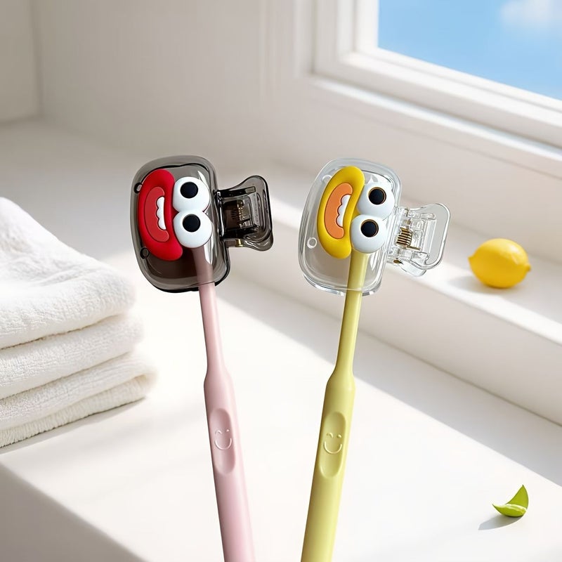 4 Pack Smiling Face Toothbrush Cover Set Durable Washable Travel Essential - Image 4