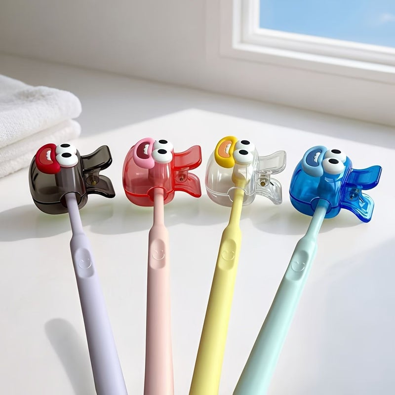 4 Pack Smiling Face Toothbrush Cover Set Durable Washable Travel Essential - Image 2