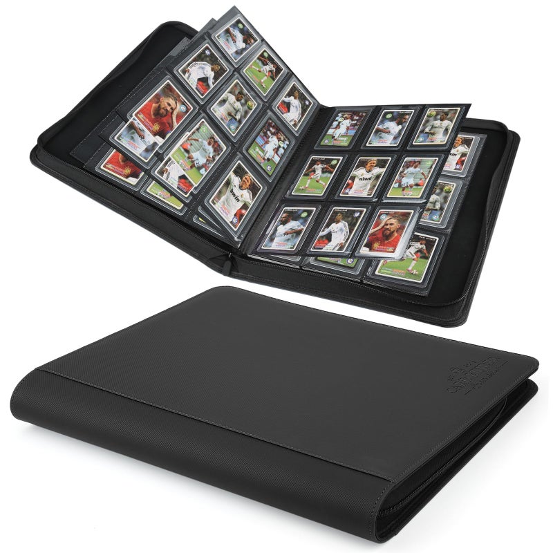 CARDBINDER Toploader Binder,Toploader Hard Cases, 9-Pocket Pages Sleeves Hold up 288 Cards.Toploader Card Binder with Sleeves for â€œ3Ã—4â€ rigidï¼ŒCard Holder(black) - Image 1