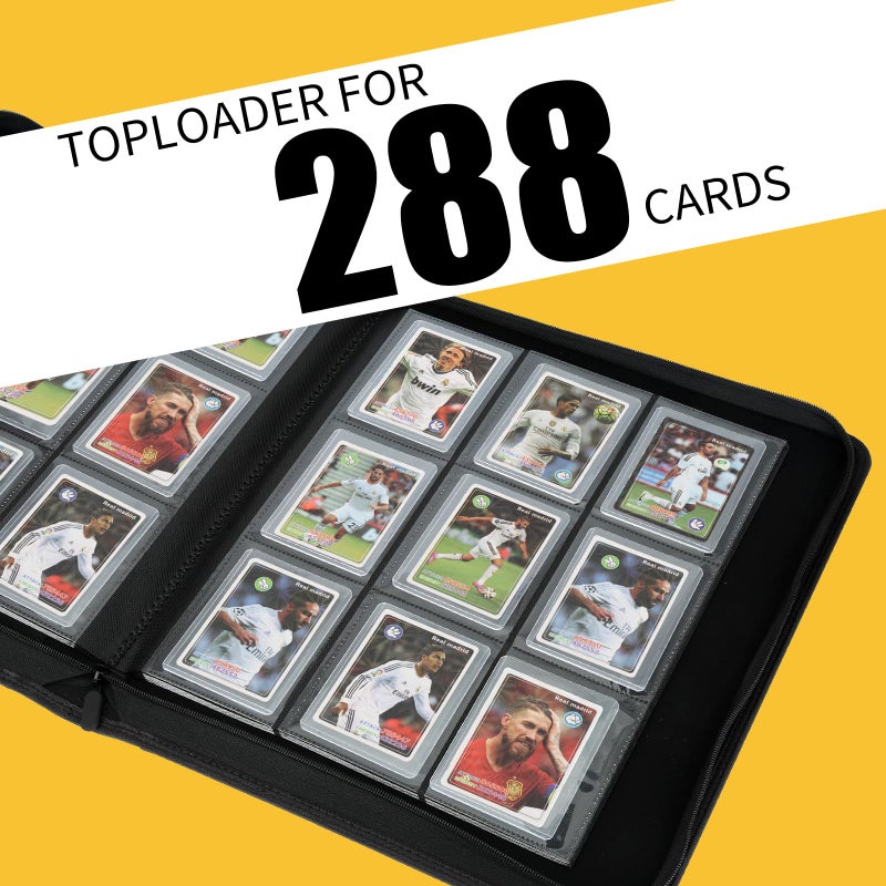 CARDBINDER Toploader Binder,Toploader Hard Cases, 9-Pocket Pages Sleeves Hold up 288 Cards.Toploader Card Binder with Sleeves for â€œ3Ã—4â€ rigidï¼ŒCard Holder(black) - Image 5
