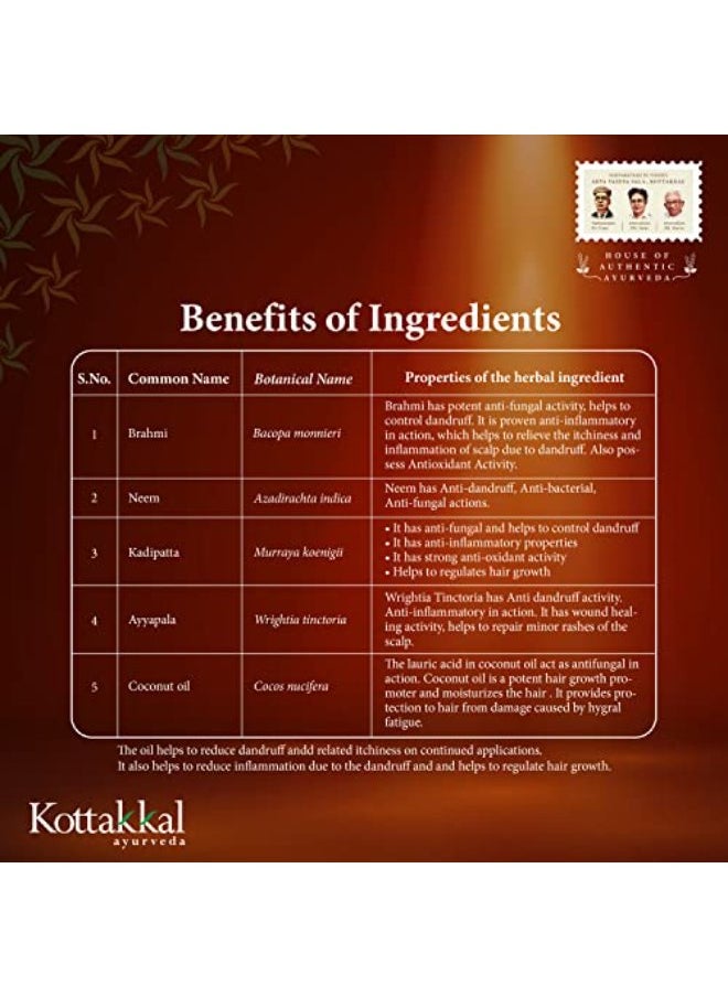 Kottakkal ayurveda Anti Dandruff Hair Oil | No Artificial Colour & Fragrance | Paraben & Sulphate Free - 150 ml  - Image 4