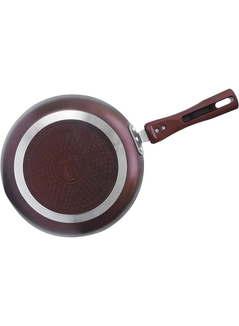 Nirlep by Bajaj Electricals Selec+ J Class | 26 cm Non Stick Induction Fry Pan | 3 mm | with Lid | Maroon - Image 2