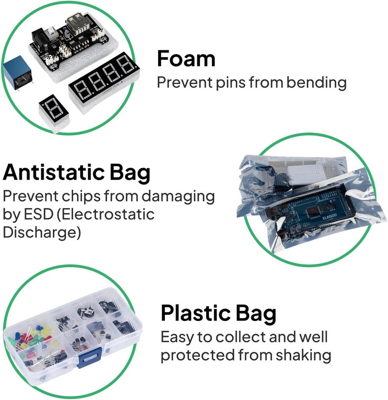 إليجو مجموعة Mega R3 Project The Most Complete Ultimate Starter Kit مع دليل تعليمي متوافقة مع Arduino IDE - Image 4