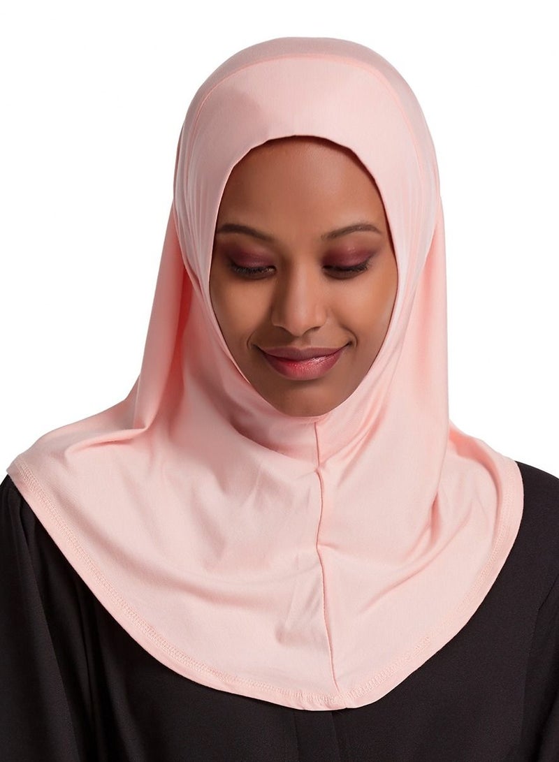 Loquat Women's Modal Stretch Long Scarf Solid Color Hijab Inner Cap Pink  - Image 1