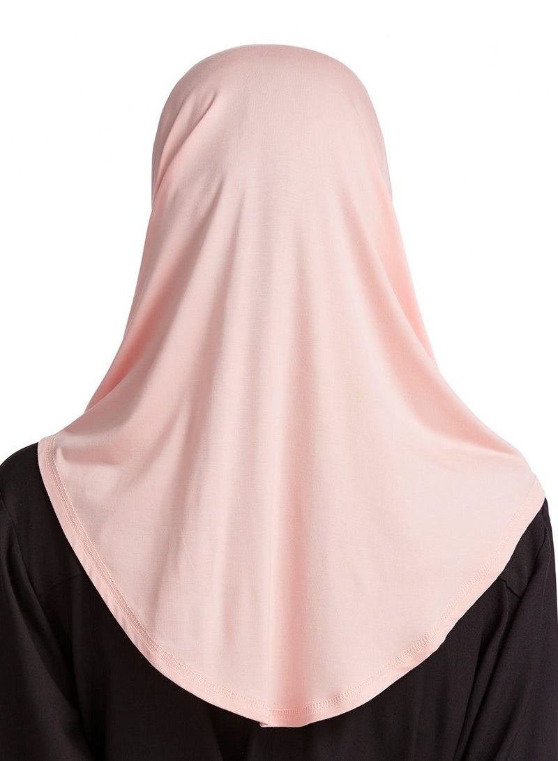 Loquat Women's Modal Stretch Long Scarf Solid Color Hijab Inner Cap Pink  - Image 3