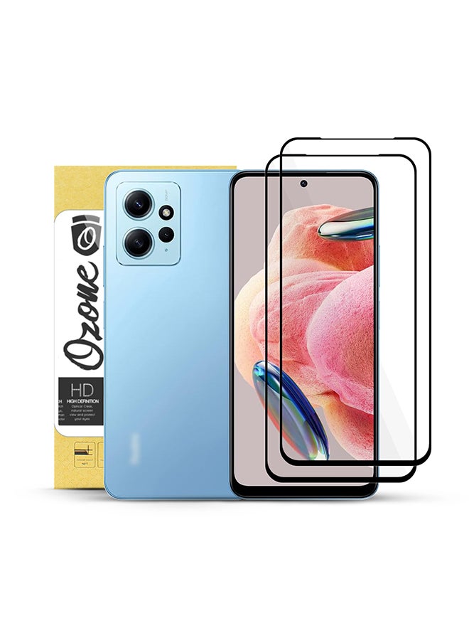 O Ozone Screen Protector for Xiaomi Redmi Note 12, 9H Hardness Full Coverage Screen Guard HD Ultra-thin Tempered Glass Screen Protectors- 2 Pack  - Image 1
