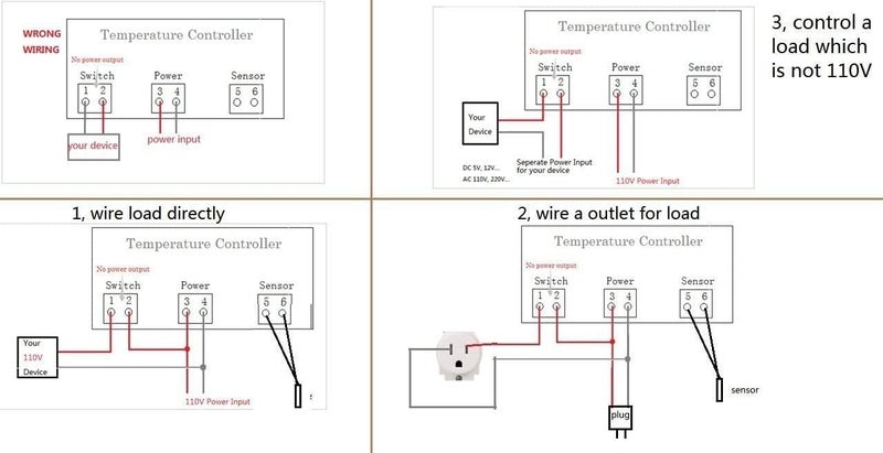 bayite AC 110V Fahrenheit Digital Temperature Controller 10A 1 Relay with NTC 10K Sensor Probe - Image 5