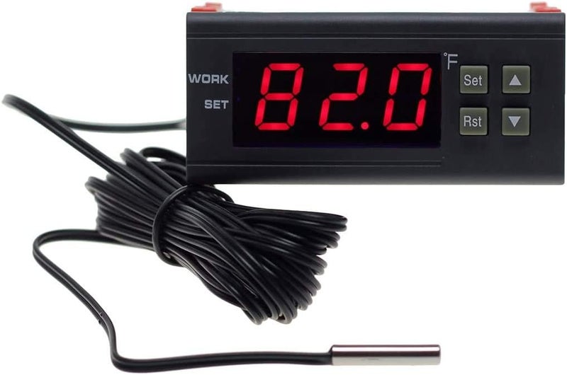 bayite AC 110V Fahrenheit Digital Temperature Controller 10A 1 Relay with NTC 10K Sensor Probe - Image 2