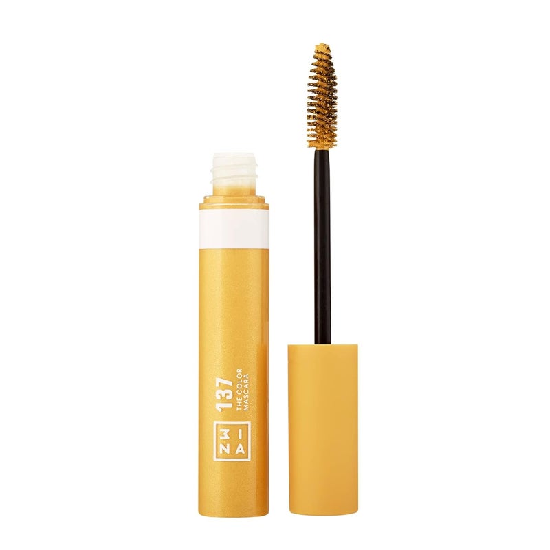 3INA The Color Mascara 137 - Yellow Colored Mascara Coats Eyelashes With Fun Color - Washable, Clump Free, Volumizing Mascara in Bold Colors - Colorful Vegan and Cruelty Free Makeup - 0.47 Fl. Oz