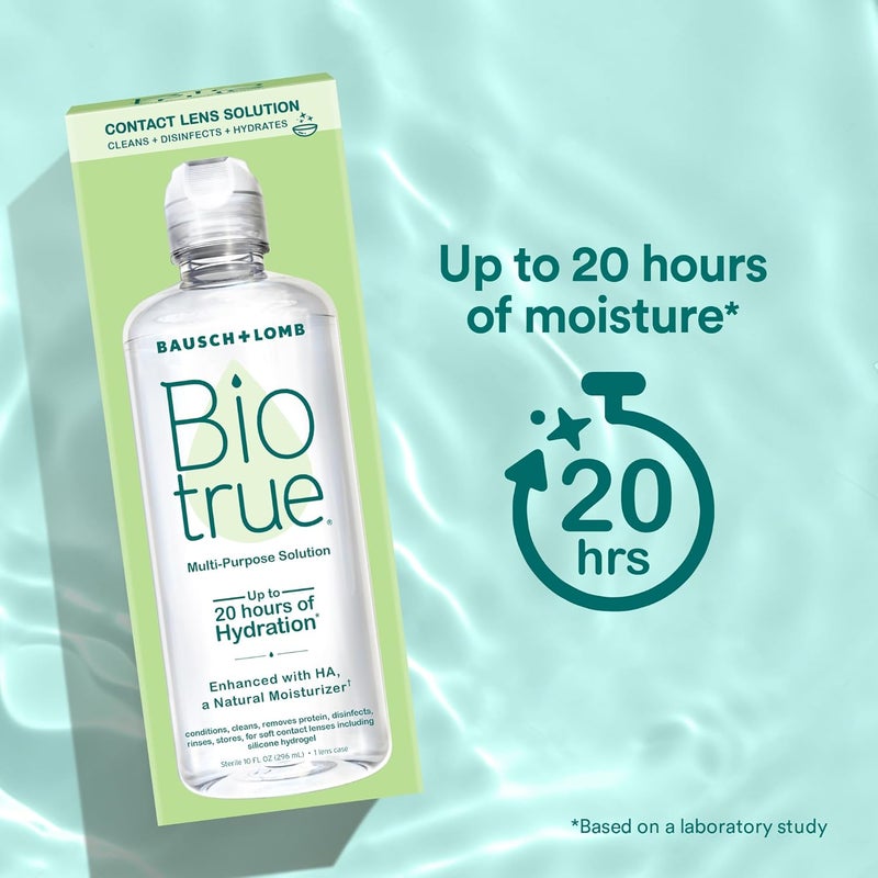 Biotrue Contact Solution MultiPurpose Lens Solution for Soft Lenses Cleans Disinfects Removes Protein BuildUp Dirt Debris Hydrates Stores Conditions Contacts 4 Fl Oz Pack of 1 - Image 3