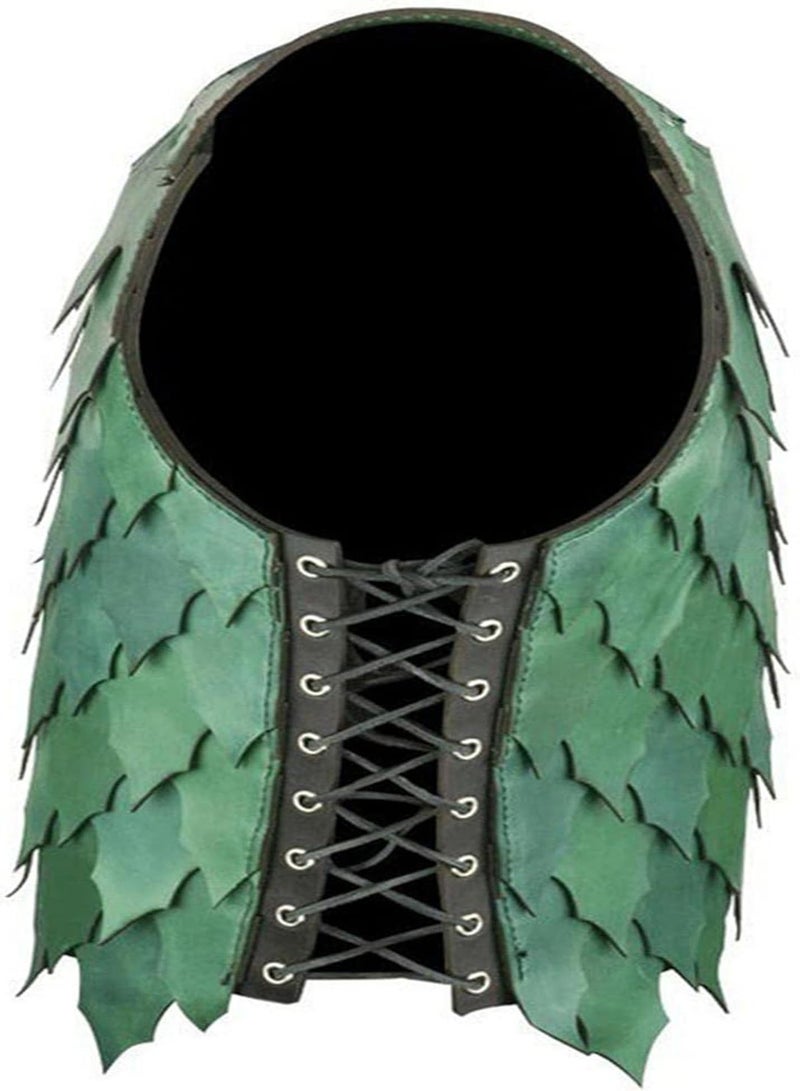 GGOOT Men's Medieval PU Leather Scale Vest | Green Larp Elf Knight Warrior Costume - Medieval Breast Plate LARP Cosplay Halloween Party - Image 4