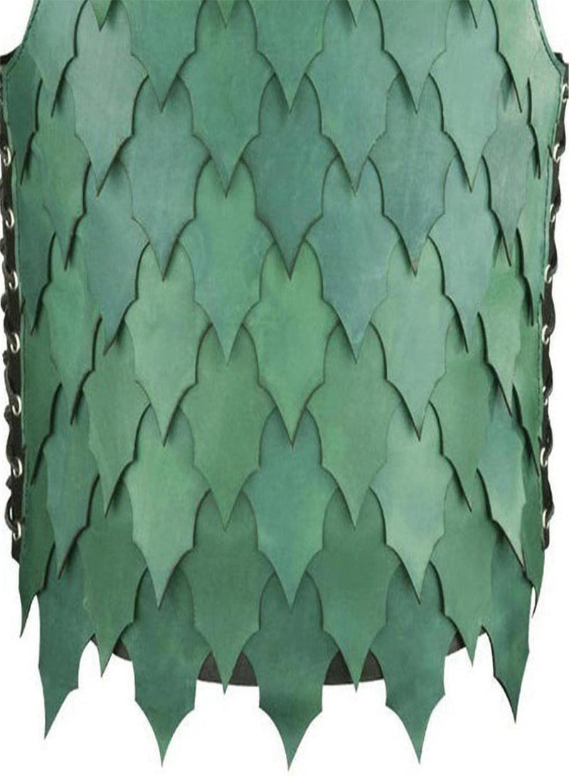 GGOOT Men's Medieval PU Leather Scale Vest | Green Larp Elf Knight Warrior Costume - Medieval Breast Plate LARP Cosplay Halloween Party - Image 5