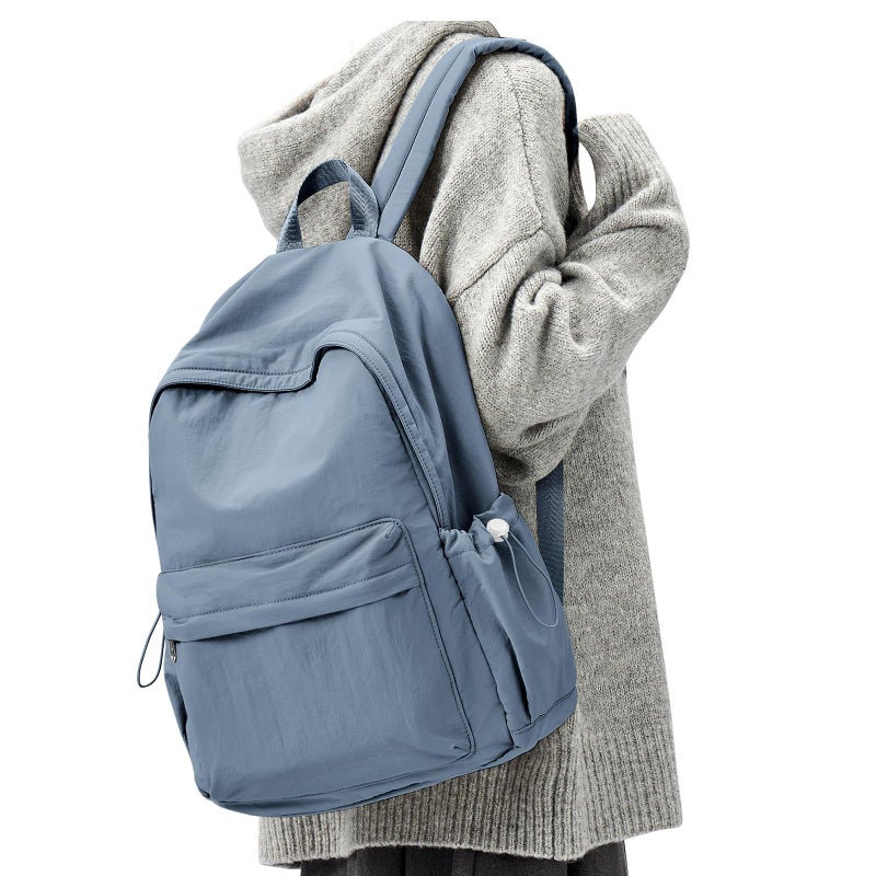 WEPOET Simple School Backpack For Women Men Aesthetic Medium Backpack Lightweight Casual Daypack College Backpacks Cute Bookbag for Teens Girls Boys Basic Bagpackï¼ˆBlueï¼‰ - Image 1