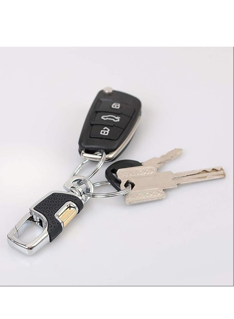 إيروريكس 2 حزمة سلسلة مفاتيح السيارة الثقيلة مع 2 حلقة مفاتيح معدنية حلقة تسلق المفاتيح الأسود والبني - Image 4