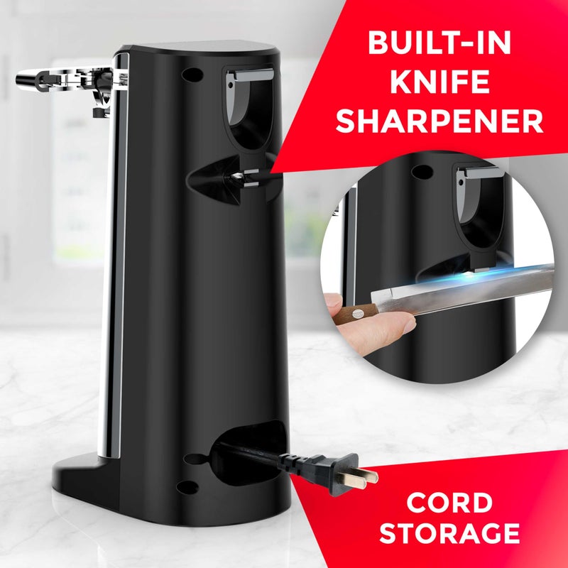 POHL SCHMITT Electric Can Opener Smooth Edge with Knife Sharpener And Bottle Opener - Easy Push Down Lever - All Standard-Size & Pop-Top Cans, Durable Stainless Steel & ABS, Kitchen Accessories - Image 5