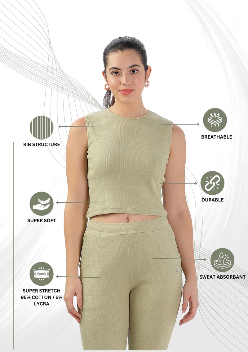 DOMIN8 Womens Coord Set - STYLISH AND COMFORT FIT - COTTON SPANDEX RIB FABRIC - Image 4