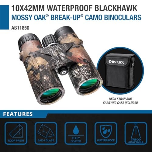 Barska Optics AB11851 10x42 WP MO Blackhawk Binoculars, Green Lens - Image 2