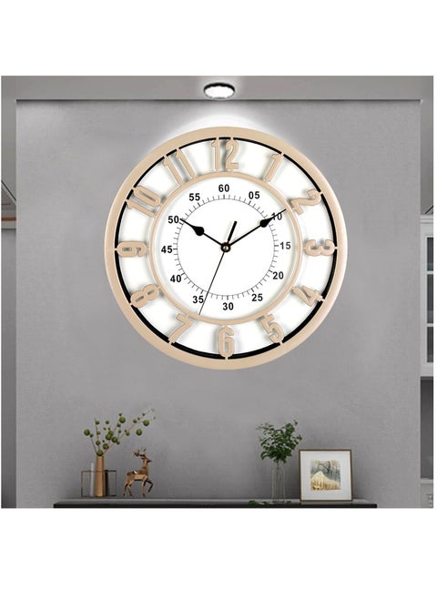 Wall Clock,31 CM Quiet and No Ticking Clock,Easy to Read,Suitable for Home,Office,Classroom,School,Battery Powered Round Wall Clock,Energy Saving,Retro Numerals Style White
