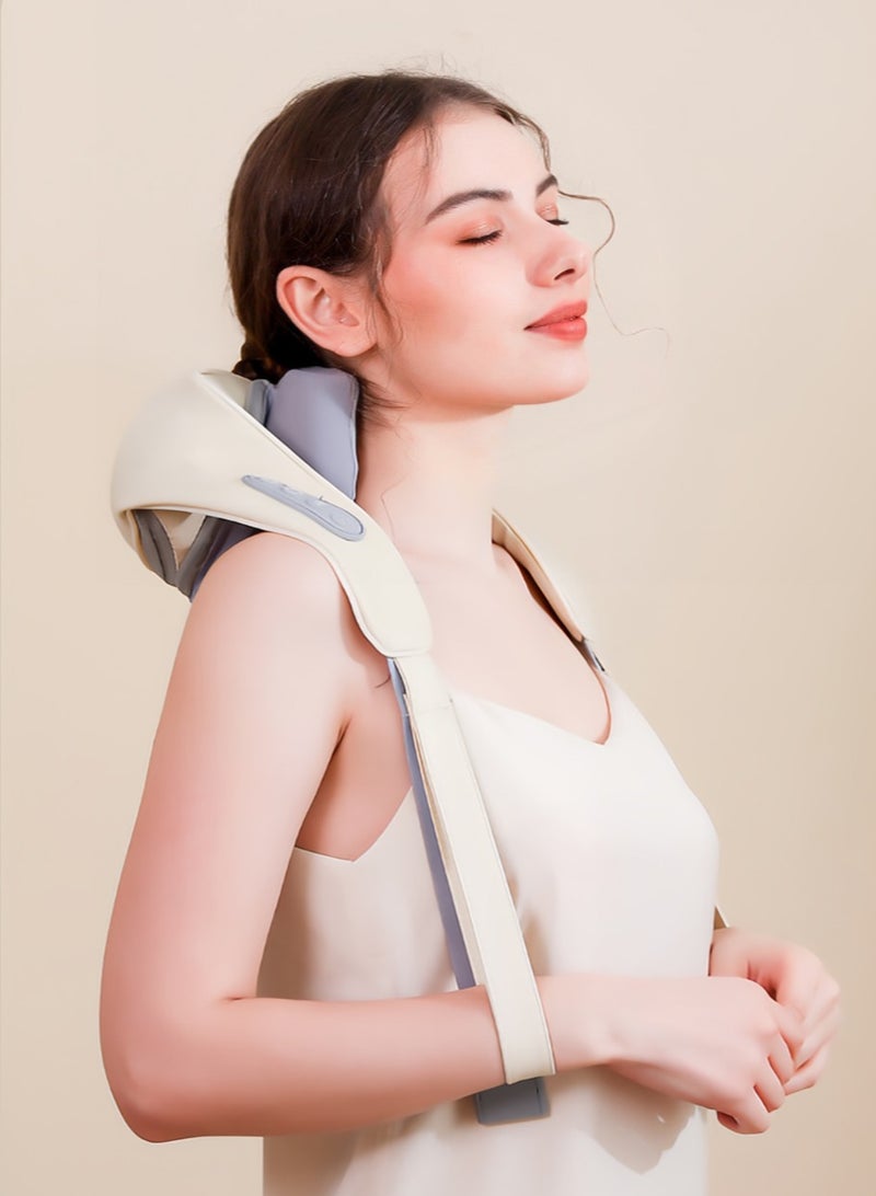 Loquat Mini Kneading Neck Massager Shoulder And Neck Hot Compress Massager Trapezius Massage Free Hands - Image 3