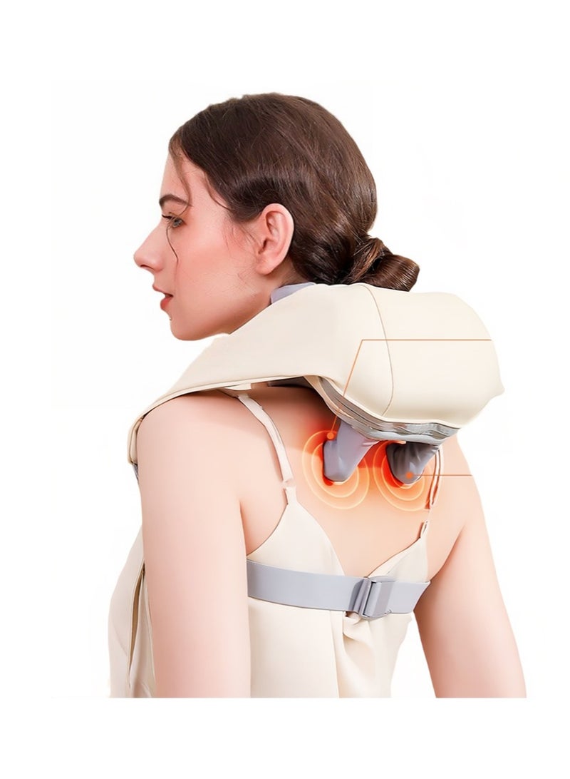 Loquat Mini Kneading Neck Massager Shoulder And Neck Hot Compress Massager Trapezius Massage Free Hands - Image 2