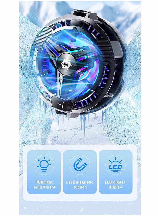 Phone Cooler, Phone Cooling Fan for Gaming, 2 Modes, Adsorption Design, Semiconductor Phone Cooler with RGB Light,Mini Phone Cooler for Mobile Phone Tablet PC  - Image 5