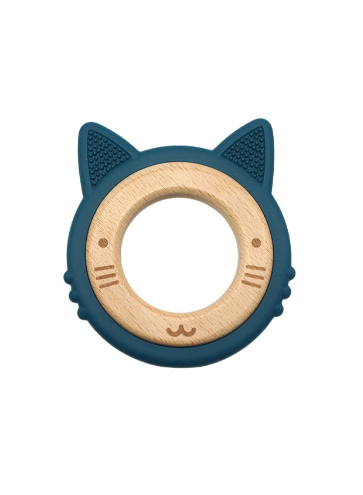 Twisoo Twisoo Rabbit Teething Toys - Wooden Ring Baby Teethers for 0-6M & 6M+, Newborn Essentials, Blue  - Image 1