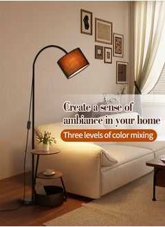 LED Curved Floor Lamp, Modern Vertical Lamp, Adjustable Brightness, 12W Triple Warm Light with LED Bulb for Bedroom, Living Room, Study Room (Black) - pzsku/Z758E50A5C2A5E34B1199Z/45/_/1735553491/1e836692-ba6d-407a-b45b-19f07aecbfc8