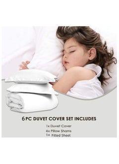 MOON HOME King/Queen/Single size Soft and Breathable Microfiber Hypoallergenic Beautiful Design Duvet Cover Set ,set includes 1 Comforter Cover, 1 Fitted Bedsheet, 4 Pillowcases  - Image 5
