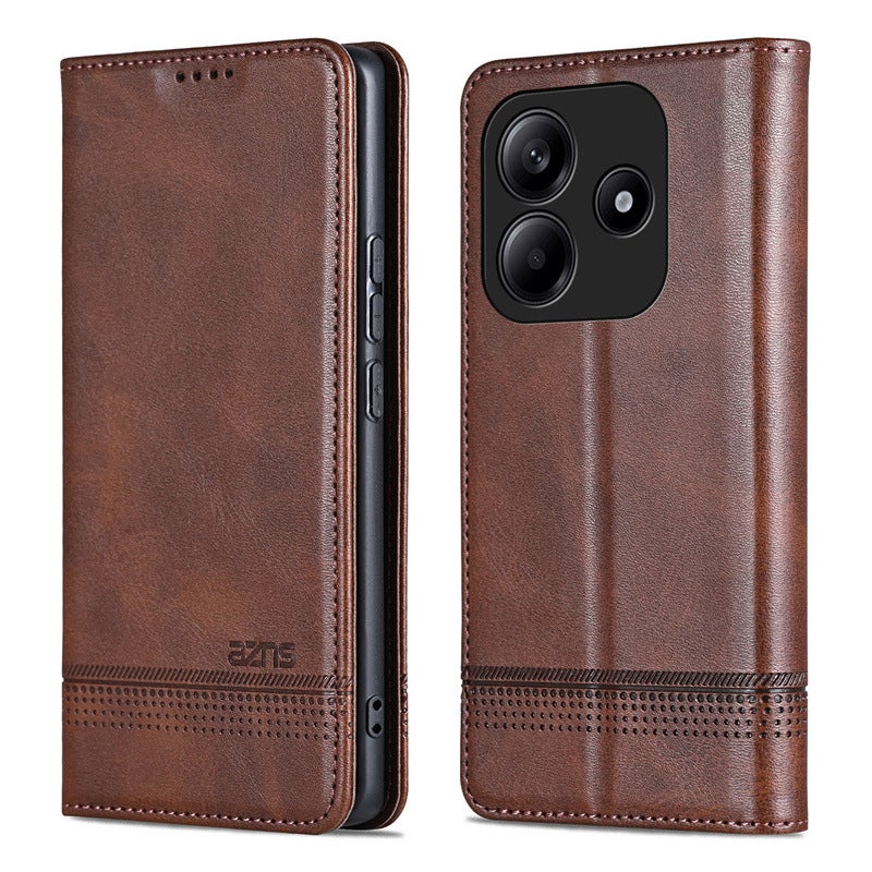غطاء واقي، مقاوم باللون البني للصدمات لـ Redmi Note 12، Elegant Brown، حماية من السقوط للمكتب المنزلي للتنقل اليومي للطاولة - Image 1