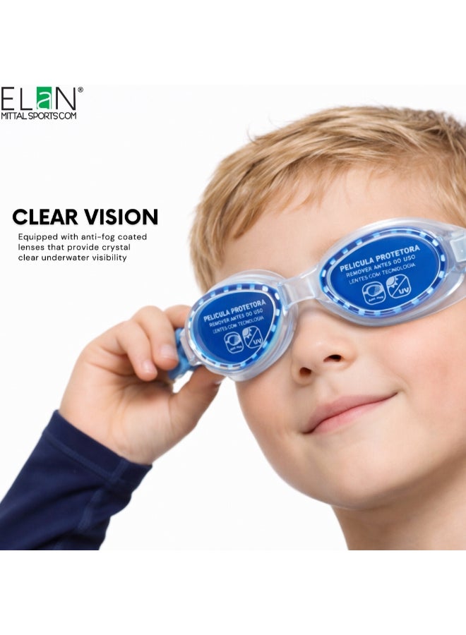 ELAN Morex Swim Goggles - Classic Blue Anti-Fog Lenses - Professional Glare-Reducing Swimming Goggles with UV Protection - Soft Silicone No-Leak Comfort Fit - Image 4