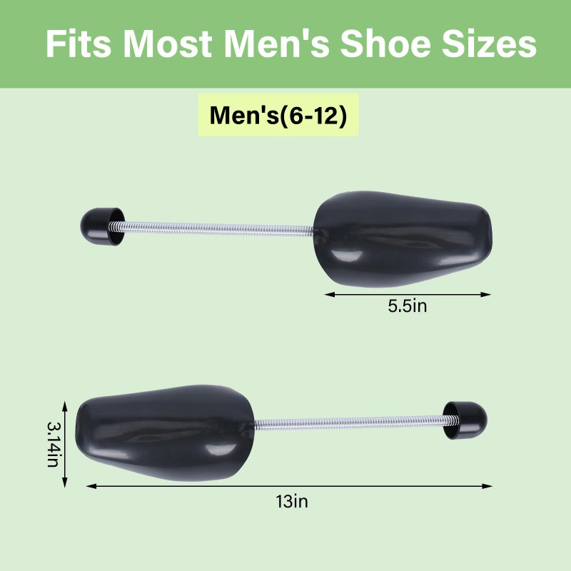 YOLOPARK 10 Pairs Plastic Shoe Trees for Mens 6-12, Women Size 4-8, Shoe Stretcher with Adjustable Spring for Sneakers (Men-10Pair) - Image 3