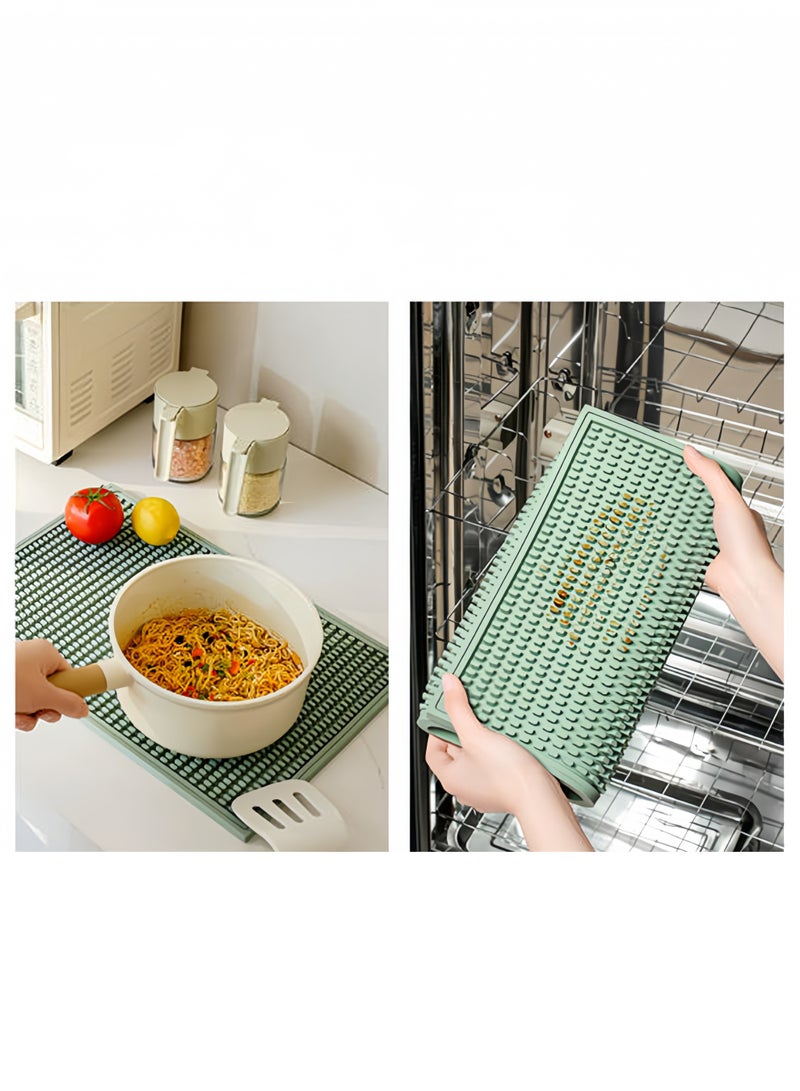 Eilimi 2 PCS(5.9X12inch/15*30cm)Rubber Bar Mat,Bar Drying Mats for Countertop Spills,Rubber Bar Service Mat for Drink,Beverages,Coffee,Kitchen,Restaurant and Hotel(Green) - Image 5