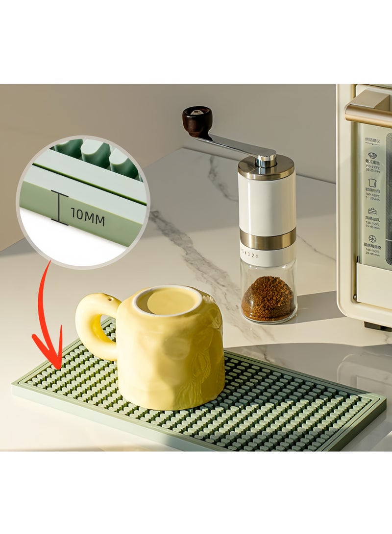 Eilimi 2 PCS(5.9X12inch/15*30cm)Rubber Bar Mat,Bar Drying Mats for Countertop Spills,Rubber Bar Service Mat for Drink,Beverages,Coffee,Kitchen,Restaurant and Hotel(Green) - Image 2