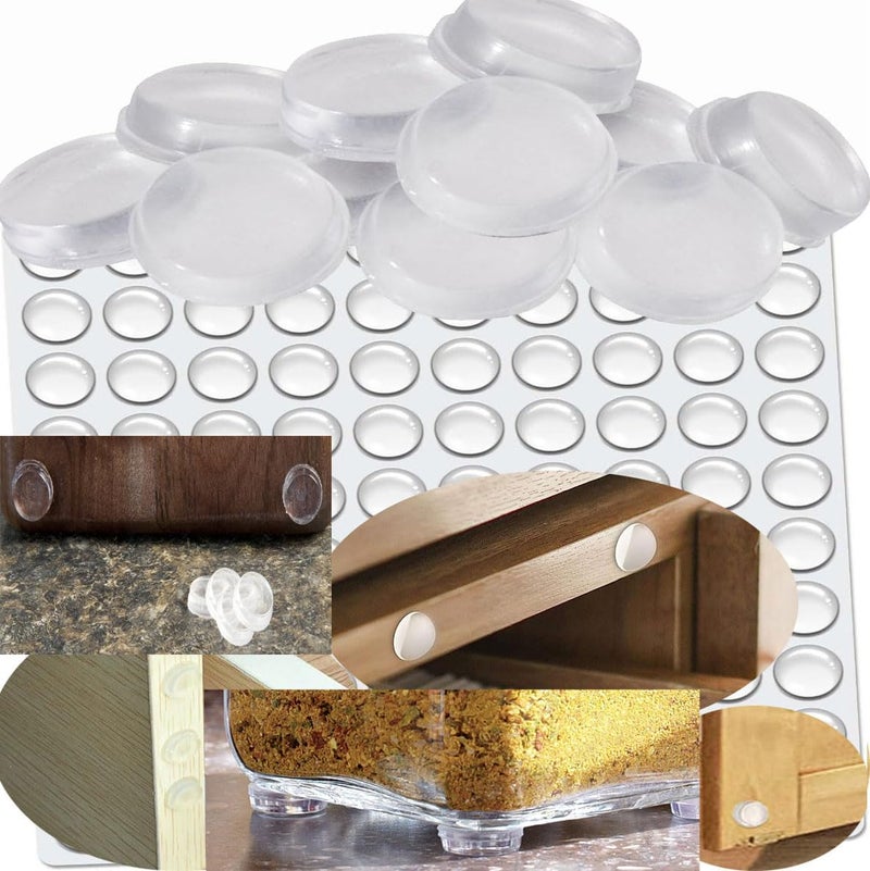 DIY Crafts DIY Crafts 64, 64 Pcs Cabinet Bumpers Clear Self Adhesive Rubber Bumpers Pads, Clear Cupboard Door Bumpers Sound Dampening, Stopper Bumper Pads for Drawers, La (64)  - Image 2