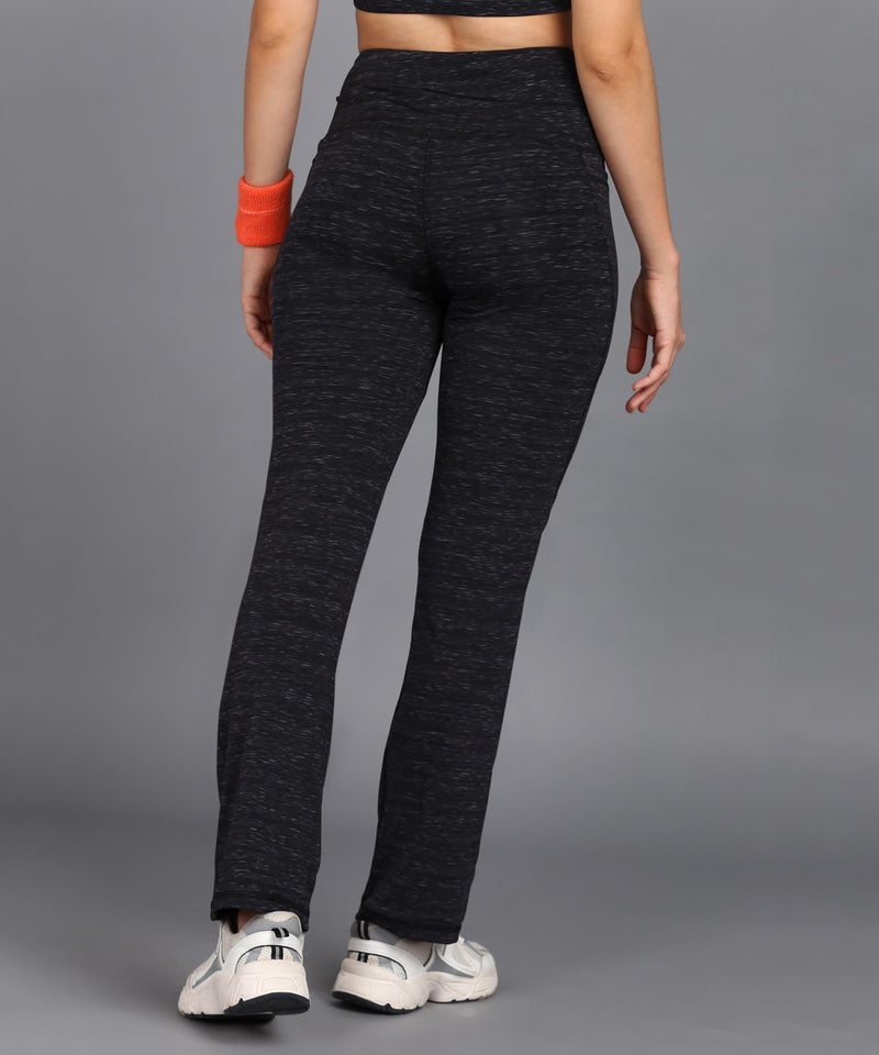 Rock Paper Scissors Women High Rise Premium Flare Gym Pants, Sweat-Wicking, Athletic Fit Wide Leg Gym Tights for Working Out, Pilates,Yoga, Fitness & Training Black, Large - Image 3