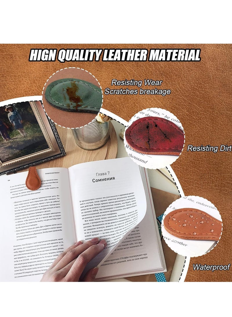 Fanski 3PCS Magnetic Bookmarks, Leather Bookmark Vintage Book Mark Double-Sided Magnetic Page Markers Leather Page Clip Buckles Reading Supplies Gift for Men Women Teacher Students Book Lovers - Image 5