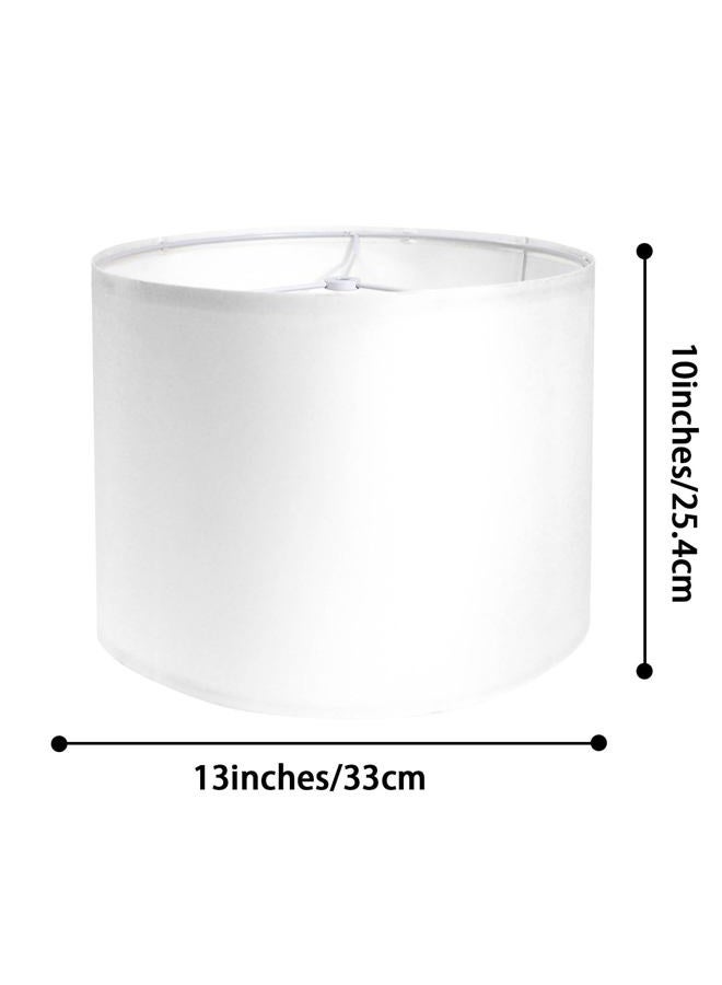 Rumidoph White Lamp Shades Set of 2, Medium Drum Lamp Shade 13"Top x 13"Bottom x 10"High(Spider), Lampshades Replacement for Table Lamps Floor Lamps, Natural Linen Hand Crafted, Easy Assembly Required - Image 2