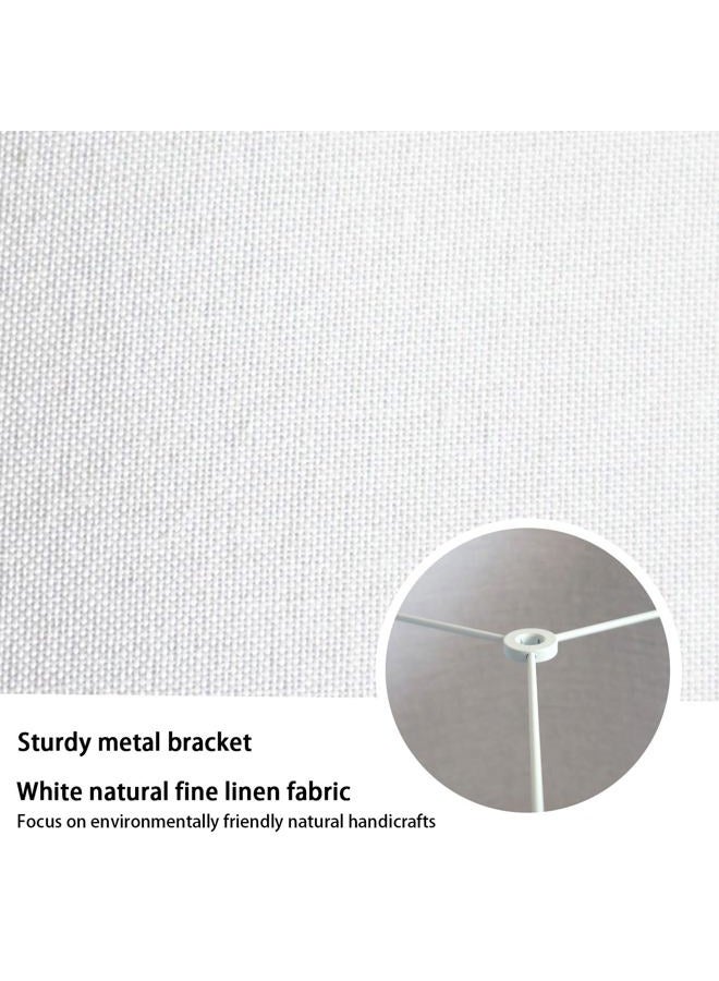 Rumidoph White Lamp Shades Set of 2, Medium Drum Lamp Shade 13"Top x 13"Bottom x 10"High(Spider), Lampshades Replacement for Table Lamps Floor Lamps, Natural Linen Hand Crafted, Easy Assembly Required - Image 3