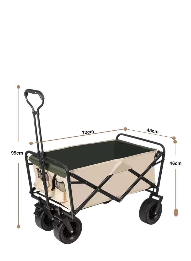 عربة قابلة للطي فاخرة بسعة 110 لتر - عجلات بعرض 7 سم لجميع التضاريس، حمولة 220 رطل - قابلة للطي بشكل مضغوط لتخزين السيارة - الحديقة، التخييم، ناقل معدات الشاطئ - Image 2
