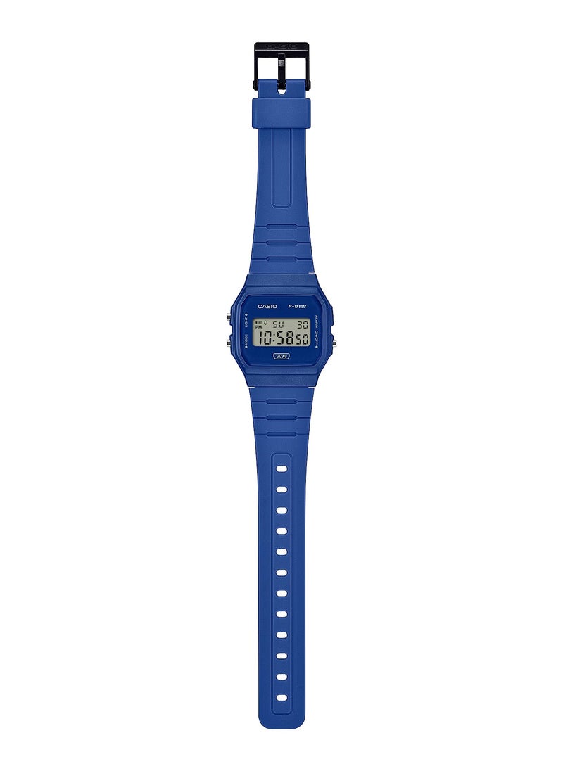 CASIO - Digital Resin Band Unisex Watch F-91WB-2A1 - Image 1