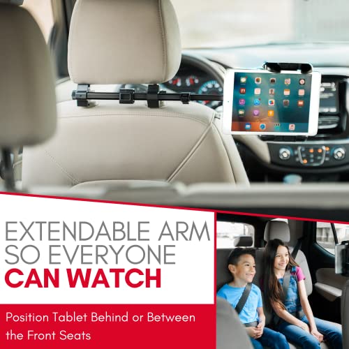 Macally Tablet Holder for Car Headrest - Adjustable iPad Headrest Mount for Car - Super Secure Car iPad Holder Backseat Kids - Fits All 4.7-12.9" Back Seat Devices (iPad Pro/Air/Mini, Nintendo Switch) - Image 4