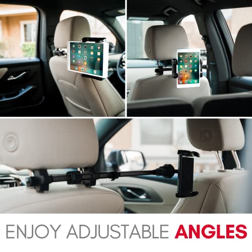 Macally Tablet Holder for Car Headrest - Adjustable iPad Headrest Mount for Car - Super Secure Car iPad Holder Backseat Kids - Fits All 4.7-12.9" Back Seat Devices (iPad Pro/Air/Mini, Nintendo Switch) - Image 5