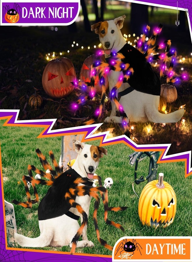 OurWarm Dog Halloween Costumes for Pets 64 LED Furry Giant Dog Spider Costume Funny Dogs Costumes for Medium Large Dogs Halloween Party Decor Puppy Pets Outfits Cosplay - Image 2