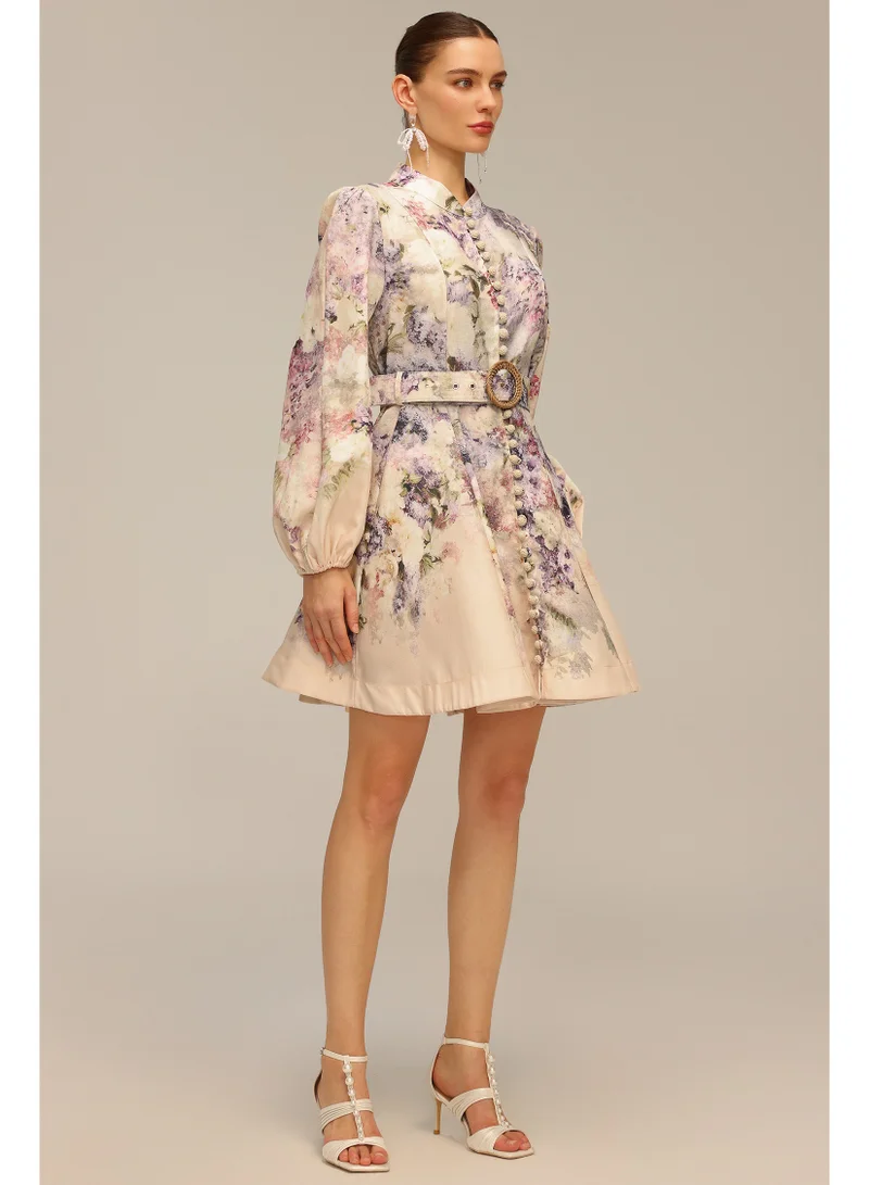 Bella Barnett Patti Long Sleeve Floral Printed Mini Dress