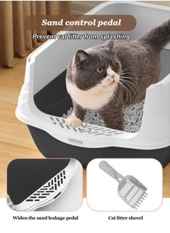 URbazaar Enclosed Cat Litter Boxes Plastic Cat Litter Box with Lid and Door Closed Anti-Splshing Standard Kitten Toilet with Sifting Pedal and Litter Scoop for Kitty  - Image 4