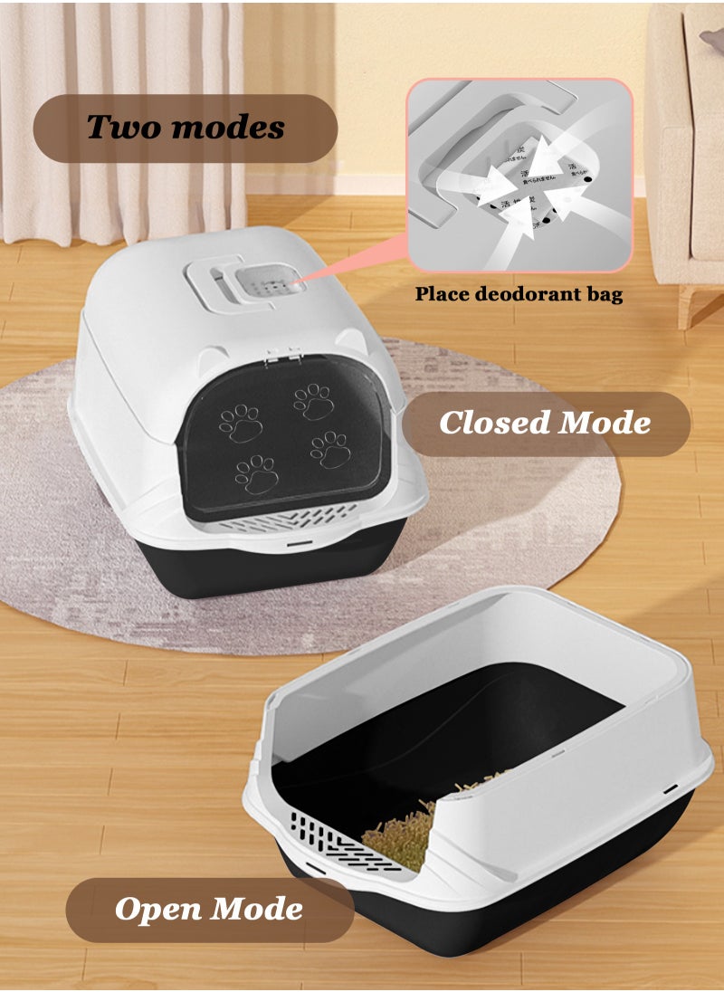 Enclosed Cat Litter Boxes Plastic Cat Litter Box with Lid and Door Closed Anti-Splshing Standard Kitten Toilet with Sifting Pedal and Litter Scoop for Kitty - pzsku/Z758EF2646CB29E15F3ABZ/45/_/1727246088/ab343871-9e04-49d0-ac6d-4e05d25760ff