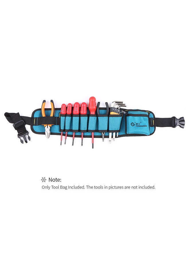 PENGGONG Multi-functional Waist Tool Bag Pockets Pouch Organizer Oxford Canvas Chisel Repairing Tool Pockets with Belt Wearable & Waterproof for Carpenter Hammer Electrician Repair Tools  - Image 3