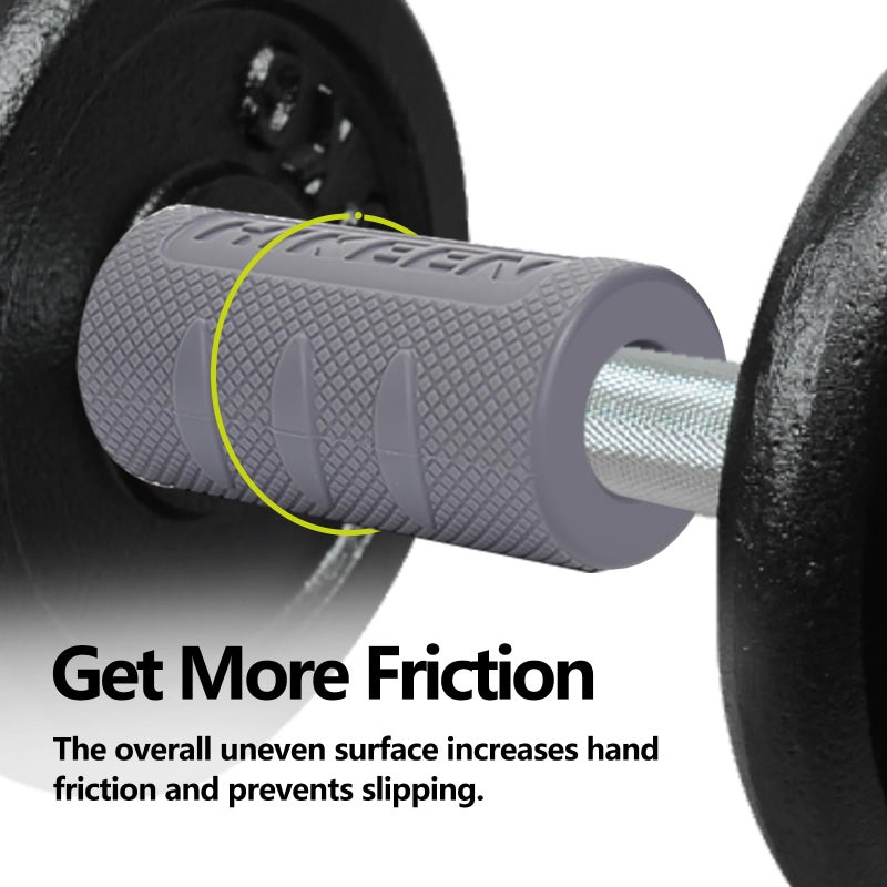 Hikeen Thick Bar Dumbbell Grips,Non Slip Hard Rubber Barbell Grips,Grips for Weight Lifting, Muscle Building-2" Outer Diameter - Image 3
